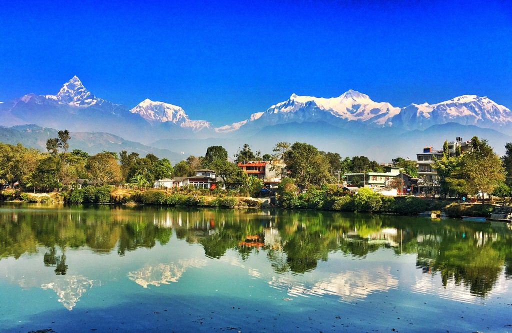 Fly or drive to Pokhara (820 m)